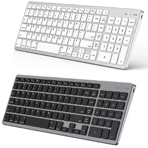 Ultra Slim Wireless Bluetooth Keyboard and Mouse Set Compatible for Mac OS/iOS/iPad OS Rechargeable 