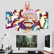 Tranh Luffy dán tường siêu ngầu tranh decal anime ghép 5 tấm. Poster trang trí phòng ngủ bàn học.