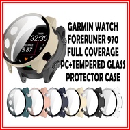 Garmin Forerunner 970 Tempered Glass + Hard Case Garmin Watch Forerunner 970 Full Coverage Protectio