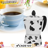 ICAOE103 Aluminium Coffee Pot, Portable Aluminium Moka Pot, Coffee Brewing Hand Pour Milk Cow Color 