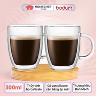 Bộ cốc (ly) 2 lớp Bodum Bistro 2 chiếc 300ml thủy tinh borosilicate chịu nhiệt giữ nhiệt nóng lạnh h