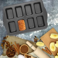 【MMID】Loaf Pan 8 Cavity Nonstick Bakeware Square Bread Pan Carbon Steel Mini Loaf Bread Pan Cake Pan
