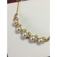 MIKIMOTO K18 18K 750 AKOYA sea pearl necklace smile design