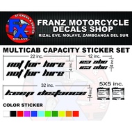 MULTICAB CAPACITY STICKER SET CUT