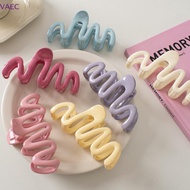 VAEC Dopamine Creamy Color Geometry Wave Line Back Head Hair Claw Hair Claw Clip Women Girl Hairpin 