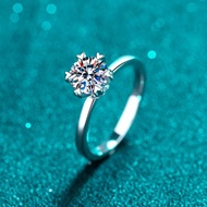 X-192 925 Sterling Silver Women's Ring, 0.5ct/1ct/2ct Moissanite (Including Certificate), 5mm/6.5mm/