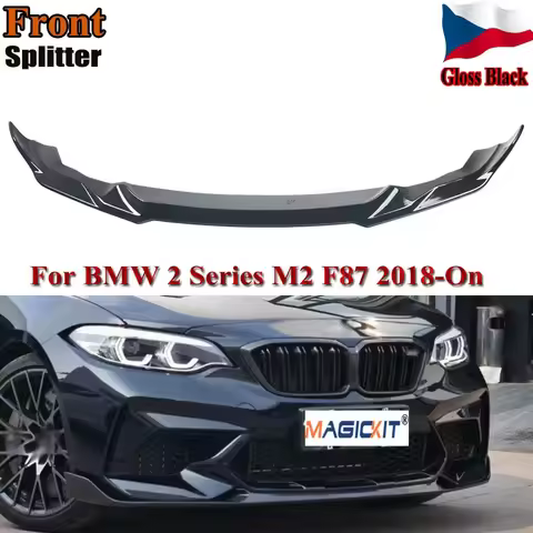 MagicKit Front Bumper Splitter Lip Spoiler for BMW 2-Series M2 M2C F87 Competition Coupe 2018 2019 2