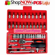 46pcs Car Repair Tool Socket Set Car Tool Ratchet Torque Wrench Combo Tools Kit