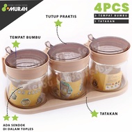 HARGA MURAH - TOP BUMBU TOPLES BUMBU FELICIA T-3 - Tempat Garam Merica + TATAKAN Tempat / Baki + Sen