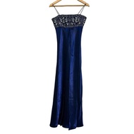 Aimer Dress Scarf Silver Navy lame Women Embroidery Direct from Japan Secondhand