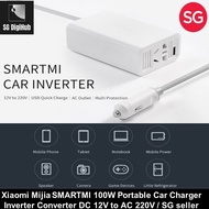 Mijia SMARTMI 100W Portable Car Charger Inverter Converter DC 12V to AC 220V