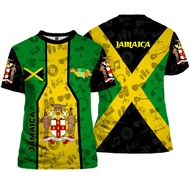 Jamaica Flag Lion Emblem Graphic T Shirt For Men Clothing 3D Jamaican Pride Printed T-Shirt Tops Tee