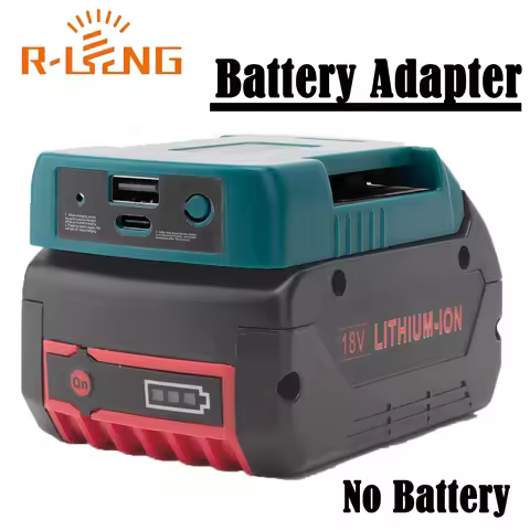 Power Bank For Bosch 18V BAT609 BAT610G Battery Charger With USB With Type-C Holder Adapter Fast Cha