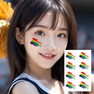 Rainbow Face Stickers Tattoo Stickers Rainbow Stickers School Games Football Basketball Games Runnin
