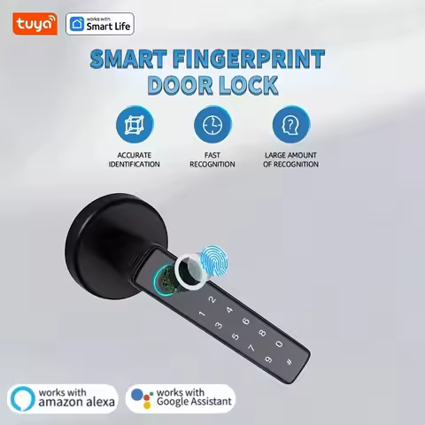 Tuya Smart Door Lock Fingerprint Password Key App 4-in-1 Unlock Electronic Digital Handle Lock Apart