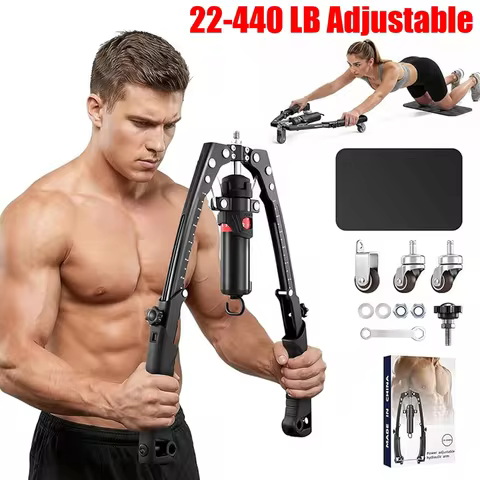 Arm Exerciser Adjustable 22-440lbs 3 in 1 Hydraulic Power Chest Workout
