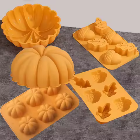 Farm Harvest Festival Pumpkin or Nuts Shape Silicone Cake Molds Halloween Ghost or Skull Design Choc