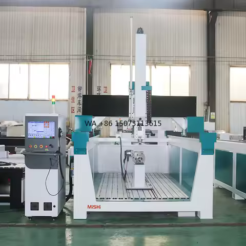 Foam Moulding Machinery 3D 5 Axis Cnc Router ATC Machine with Rotate Device and Swing Head 5 Axis Ro