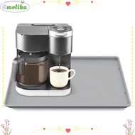 MOLIHA Silicone Coffee Mat, Raised Edges Waterproof Coffee Bar Mat, Durable Light Gray 15.75x19.69 I
