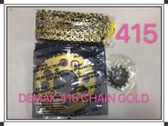 DEMAK 415 chain gold spoket set EVO Z DVS 110