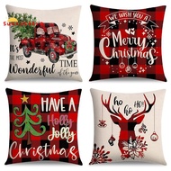 Christmas Pillow Covers 18X18 Set of 4, Christmas Decorative Throw  for Couch Sofa Chairs Seating Be