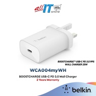 Belkin WCA004myWH BOOSTCHARGE USB-C PD 3.0 PPS Wall Charger 25W