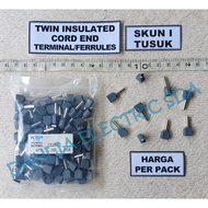 Skun I FERRULES 2 CABLES TE2510 GREY 1 PACK (100 PCS)