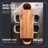 MEJA MAKAN KAYU BALAK DINING TABLE WOOD SLAB