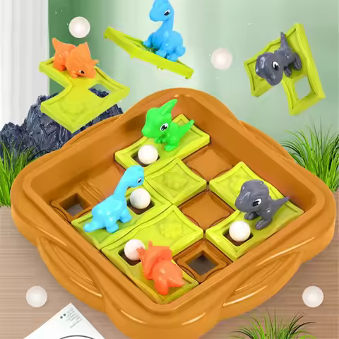 Montessori Puzzle Toys Strategy Games Dinosaur Adventure Maze Sliding Ball Challenge Thinking Logic