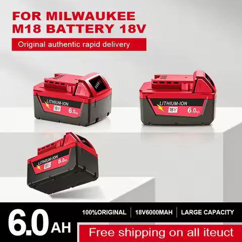 For Original Milwaukee battery M18,6.0Ah,Milwaukee charger,M18B6 M18B5 48-11-1860, 48-11-1850, 48-11