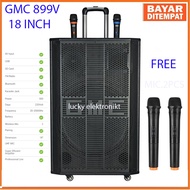 Gmc 899v speaker portable 18 inch free mic 2pcs suara mantap