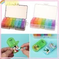 JONY Medicine Storage Box Plastic 7 Days AM PM Rainbow Color Medicine Dispenser
