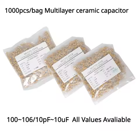1000pcs Monolithic Multilayer ceramic capacitor 50V 100~106 10pF~10uF 102 103 104 105pF 1 22 33 47 6