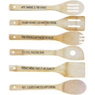 Long Handle Bamboo Wood Products Household Spatula Cooking Six-Piece Set Non-Stick Spatula