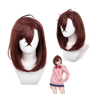 Anime Dandadan Momo Ayase Cosplay Costume Pink Long Sleeve Sweater Red Bow Navy Skirt White Shirt Sc