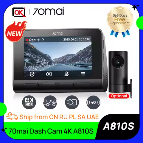 70mai Ultra HD 4K Dash Cam A810 & A810S Global Built-in GPS ADAS 150°FOV Motion Detection DVR Suppor