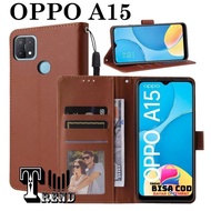[ART. R43O] FLIP COVER OPPO A15 / A15S LEATHER CASE FLIP OPPO A15 / A1