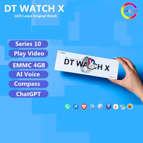 DT Watch X 10th 2025 reloj inteligente con vídeo oficial Original AMOLED 4GB NFC ChatGPT brújula ges