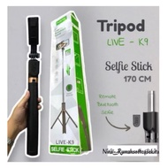 K9 NON-LED Tripod SELFIE STICK 3-IN-1 BLUETOOTH SELFIE STICK Tripod/ (Length 170 CM 1.7 METER/)