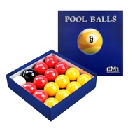 CM1 Standard Red & Yellow Pool Ball Set - 2 1/4 inch with 2 1/4 inch or 2 3/8 inch Cue Ball