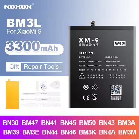 Nohon BM3L for Mi 9 Battery BM47 BN41 BN30 BN45 BM50 BN43 BM3A BM39 BM3E BN44 BN46 BM3K BN4A BM3M fo