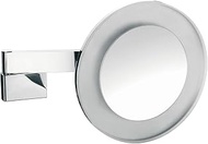 Emco 109606008 Round Illuminated Dimmable Bathroom Mirror with Articulated Arm 5x Magnified