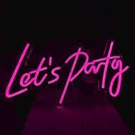 Ineonlife Let's Party Neon Sign Custom LED Light Birthday Wedding Club Acrylic Room Home Wall Decoration Romantic Personality