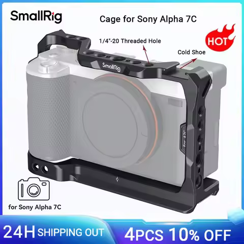 SmallRig for Sony A7C Camera Cage for Sony Alpha 7C with Cold Shoe Quick Release Plate for Arca-Swis