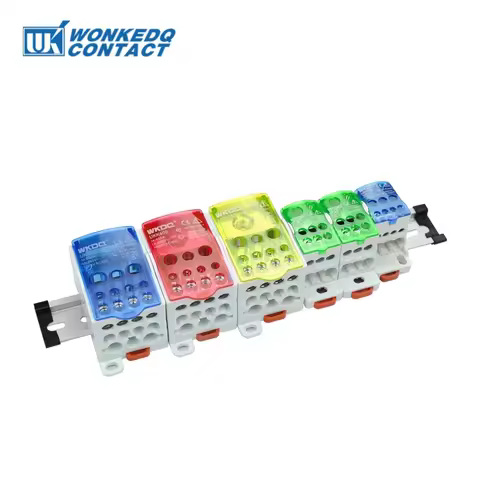 UKK Distribution Box One In Several Out Power Electrical Connector Junction Din Rail Terminal Block 
