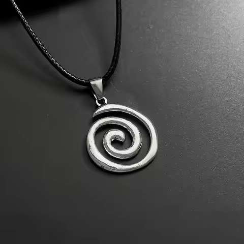 2023 Creative Swirl Pendant Necklace for Women Men Retro Simple Punk Metal Pendant Clavicle Chain Ne