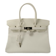 HERMES Epsom皮革Birkin 30手挽袋Blanc