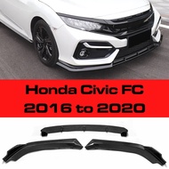 Honda Civic FC Front Bumper Lip 2016 2017 2018 2019 2020 3 Sections Car Splitter Diffuser Lip Body Kit Spoiler Bumpers P