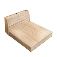[特價]傢俱工場-吉米 MIT木心板床組 (插座床箱+床底) - 雙人5尺梧桐