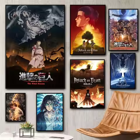Attack On Titan Eren Jeager Painting Calligraphy Canvas Poster: Crease Free Waterproof Durable All S